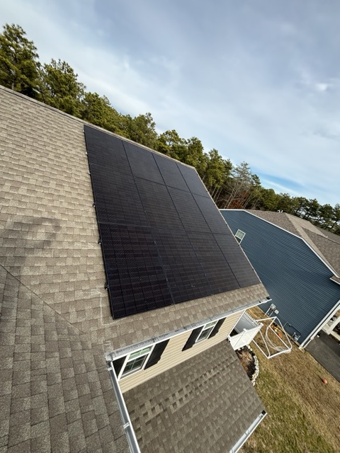 Solar panels installed on a residential roof